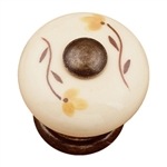 cream porcelain knob with bronze fitting furniture handle 330h1